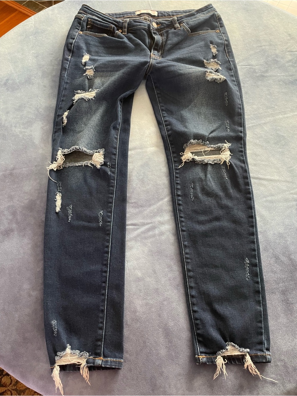 KanCan Dark Blue Denim Jeans with Contrast Stitching